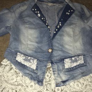 Lace and pearls Jean Jacket